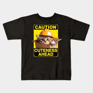 American Shorthair Cat Wearing Hardhat Kids T-Shirt